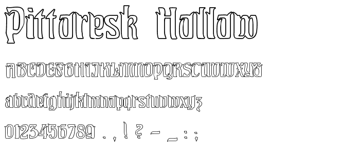Pittoresk Hollow font